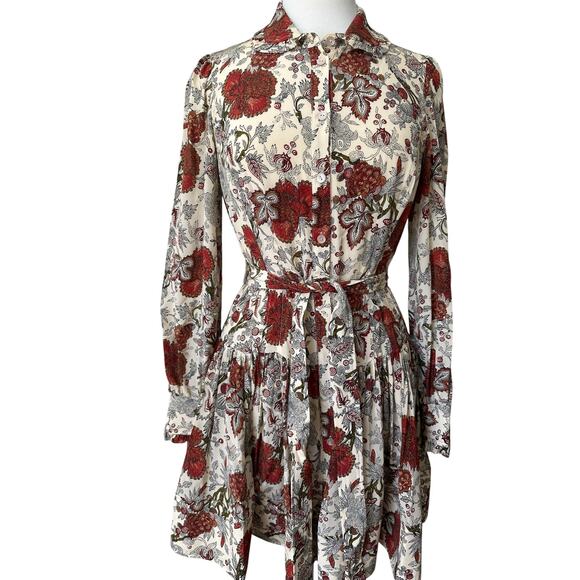 Ulla Johnson SIMONA SILK LONG SLEEVE MINI DRESS US 6 - Picture 8 of 15